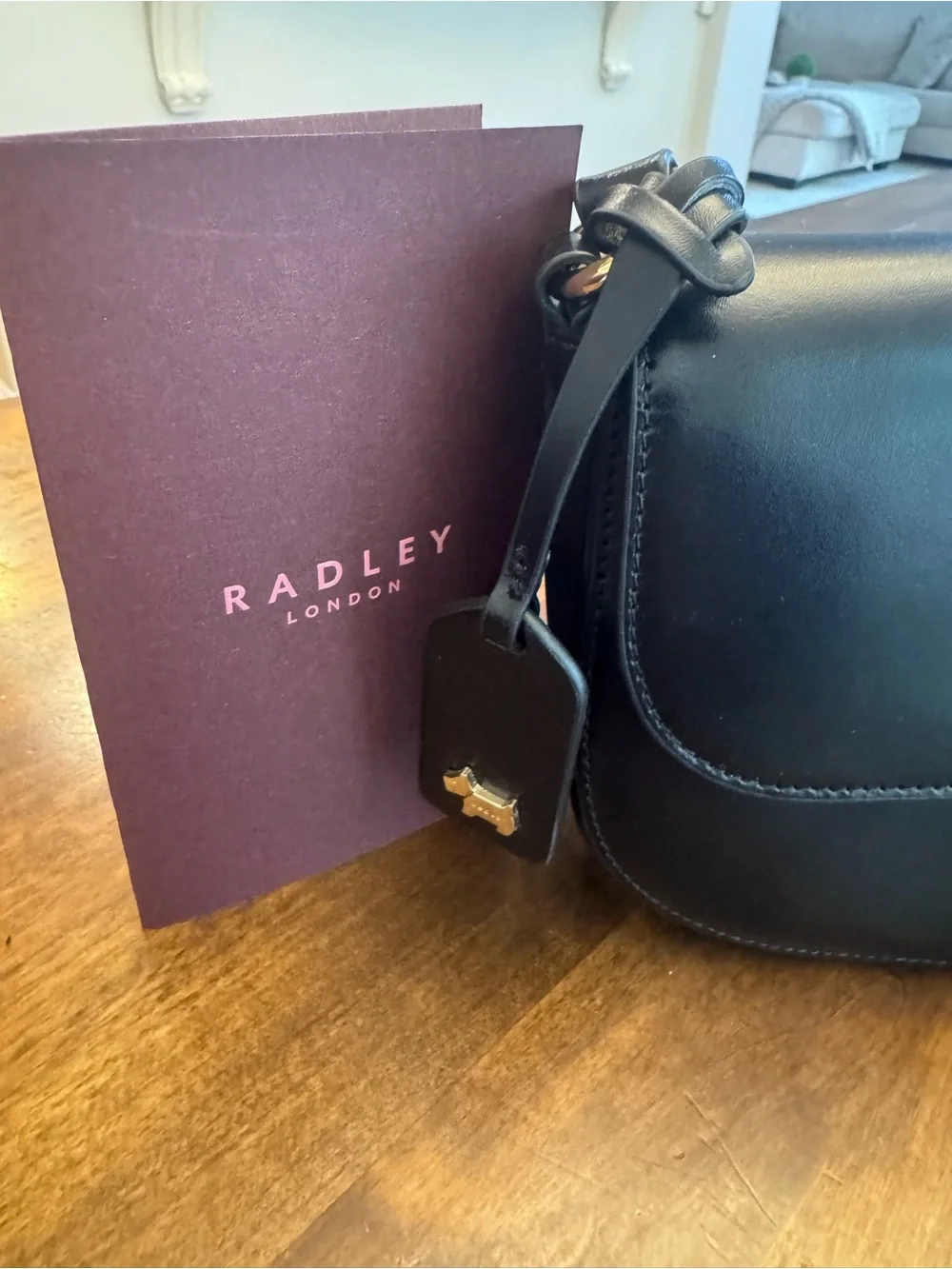RADLEY LONDON Warwick Avenue Mini Flapover Black Leather Crossbody Bag